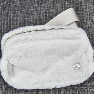 lululemon athletica White Faux Fur Crossbody Bag